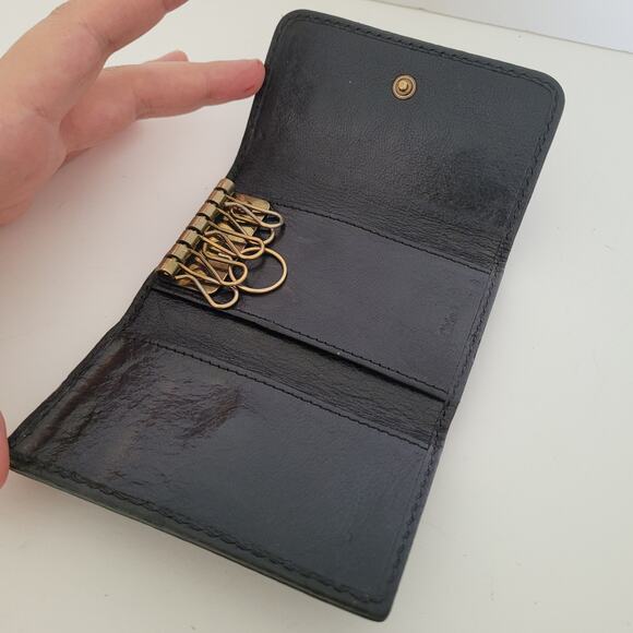 CHLOE Key Case Black Leather Small Holder Box Dust Bag Cowhide Designer - Picture 4 of 11